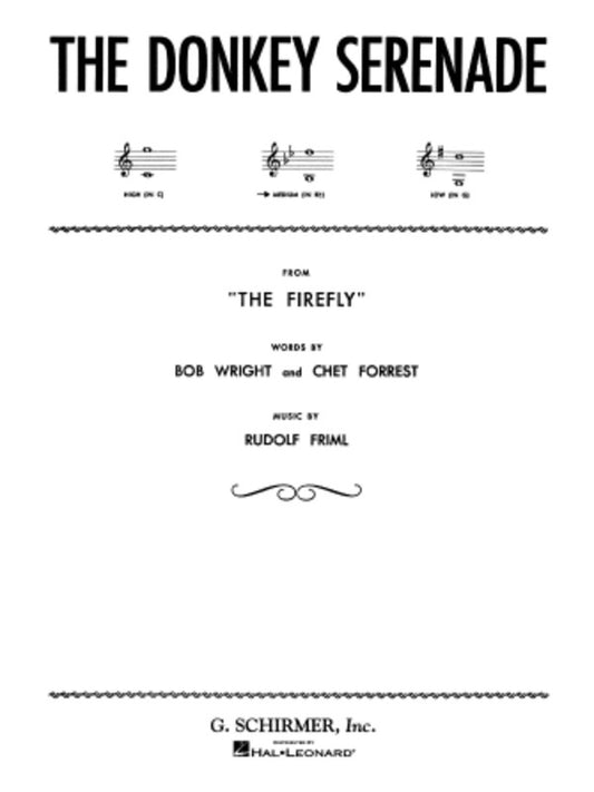 Schirmer - Friml - The Donkey Serenade Medium Voice