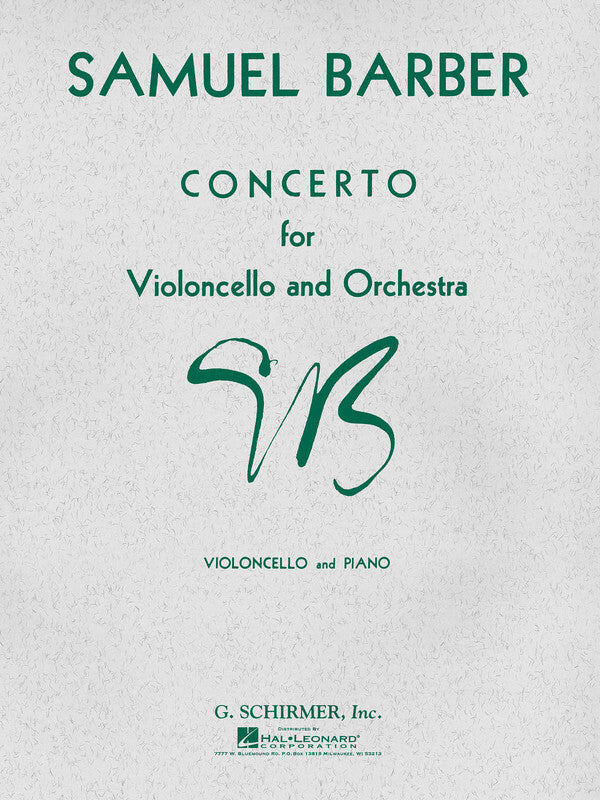 Barber Concerto Op 22 Cello and Piano