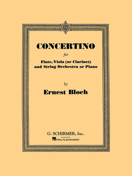 Bloch Concertino Flute/Vla/Cl/Piano Reduction