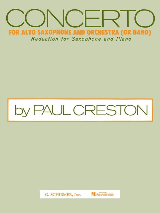 Creston Concerto Op 26 Alto Sax and Piano