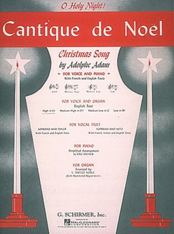 Schirmer - Adam Cantique De Noel High Voice In E Flat/Organ