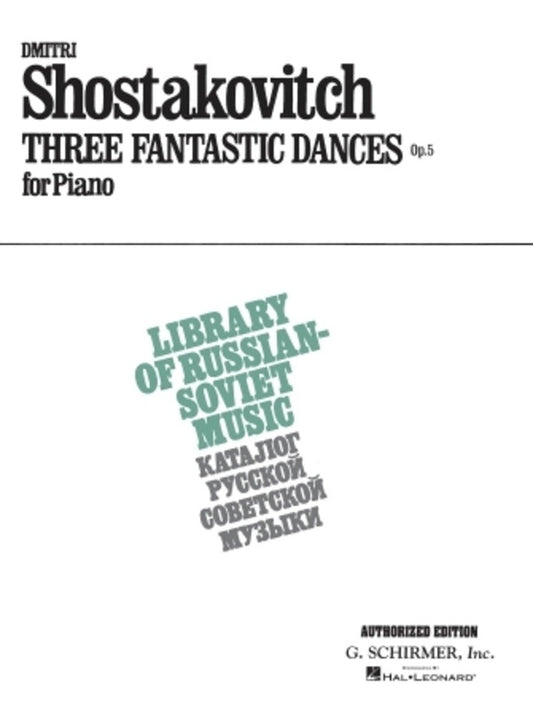 Shostakovich 3 Fantastic Dances Op 5 Piano