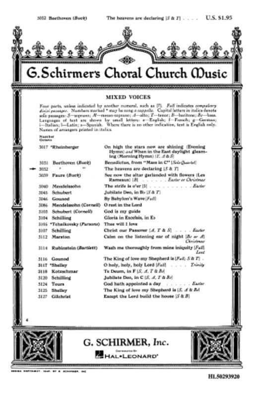 Schirmer - The Heavens Are Declaring SATB
