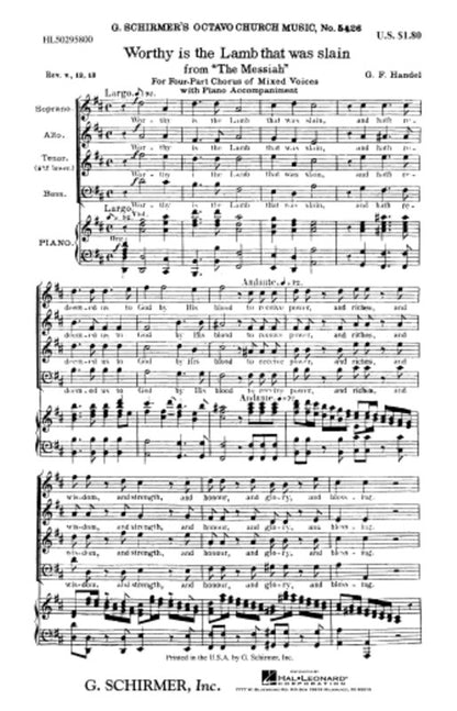 Schirmer - Worthy Is The Lamb That Was Slain SATB — view 2