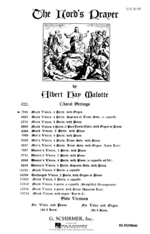 Schirmer - The Lords Prayer SATB/Organ
