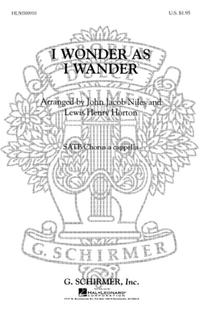 Schirmer - I Wonder As I Wander SATB A Cappella
