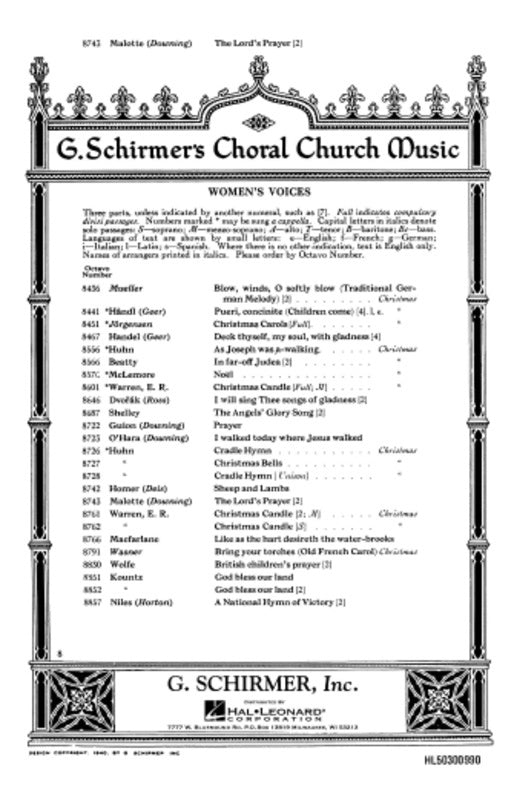 Schirmer - The Lords Prayer SA