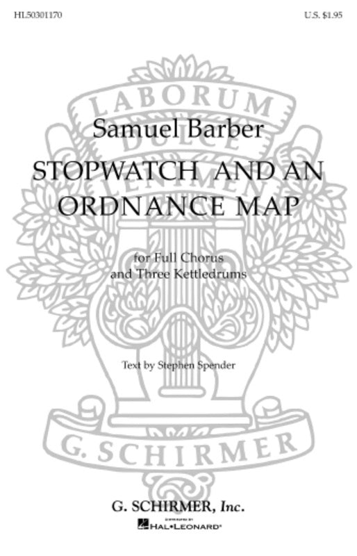 Schirmer - Stopwatch And An Ordinance Map TTBB/Timpani