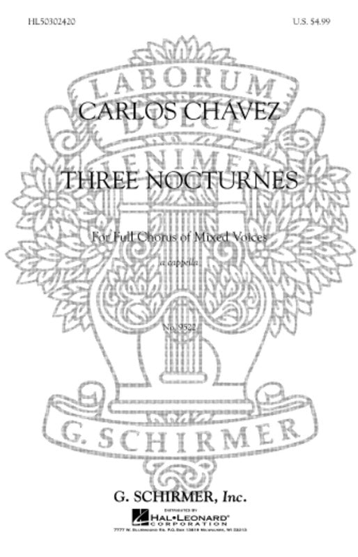 Schirmer - Three Nocturnes SATB A Cappella