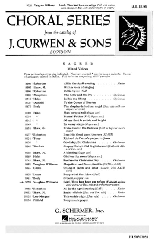 Schirmer - Lord Thou Hast Been Our Refuge SATB/Organ