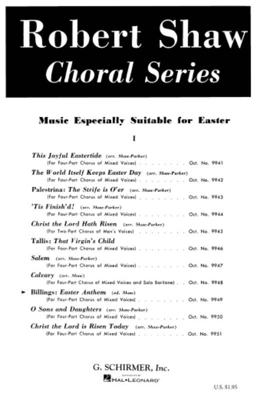 Schirmer - Easter Anthem SATB A Cappella