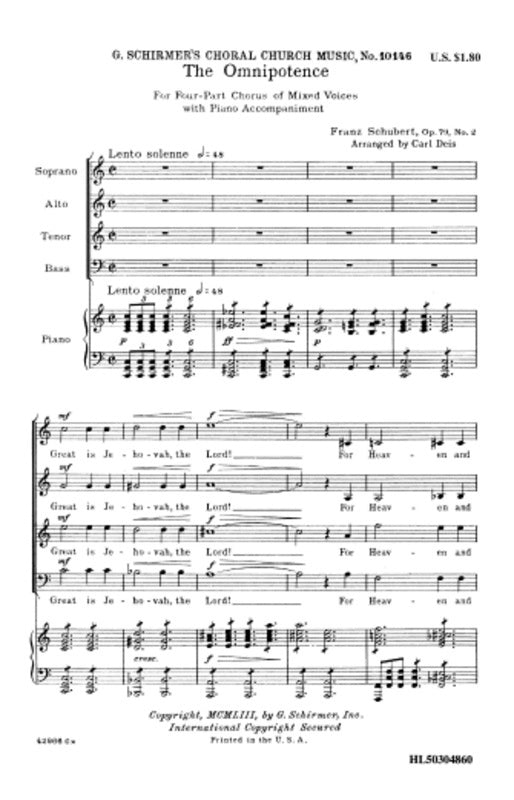 Schirmer - The Omnipotence SATB