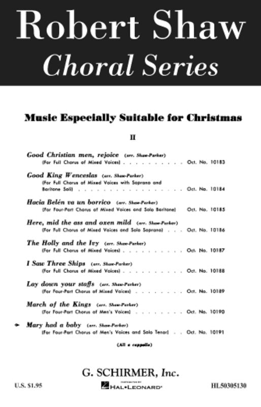 Schirmer - Mary Had A Baby TTBB A Cappella