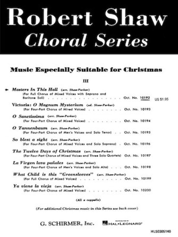 Masters In This Hall Satb A Cappella Octavo