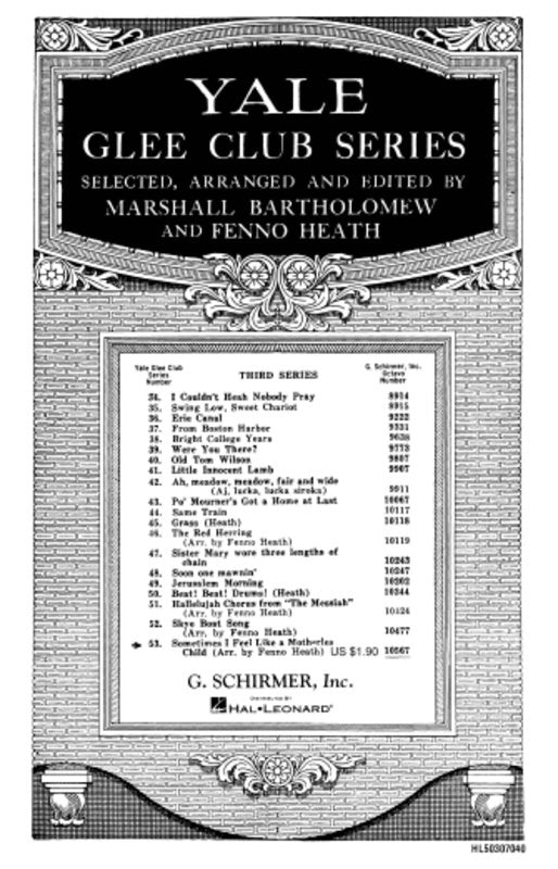Schirmer - Sometimes I Feel Like A Motherless Child TTBB A Cappella