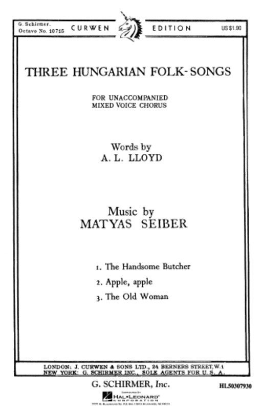 Schirmer - Three Hungarian Folk Songs SATB A Cappella