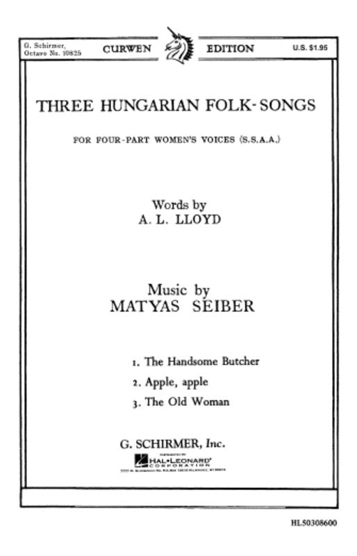Schirmer - Three Hungarian Folk Songs SSAA A Cappella