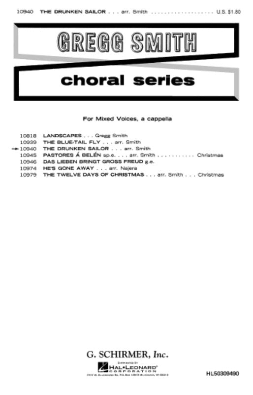 Schirmer - The Drunken Sailor SATB A Cappella
