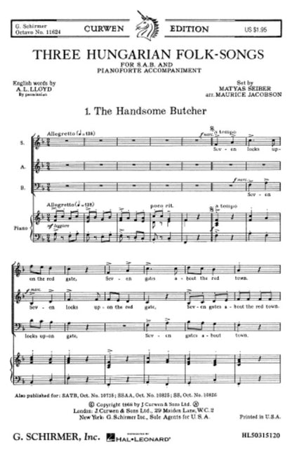 Schirmer - Three Hungarian Folk Songs SAB — view 2