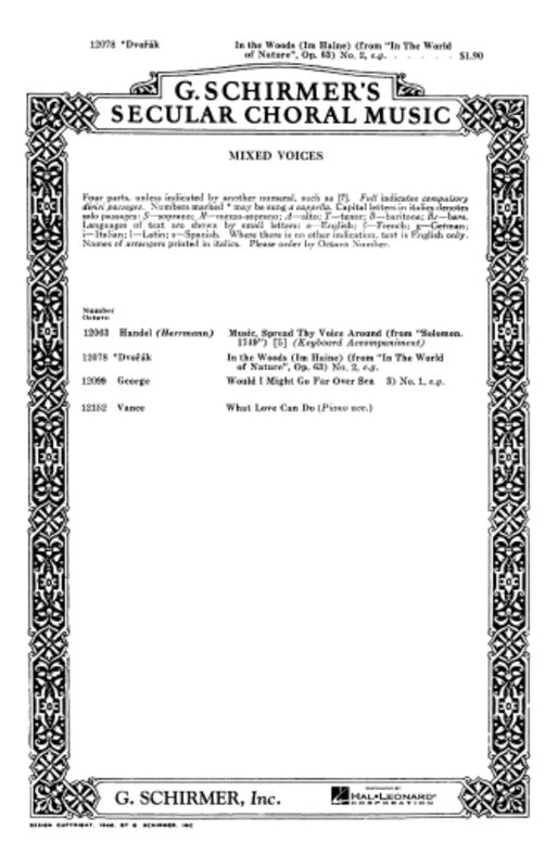 Schirmer - In The Woods (Im Haine) SATB A Cappella