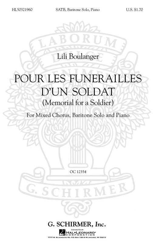 Schirmer - Pour Les Funerailles D'Un Soldat SATB/Baritone Solo