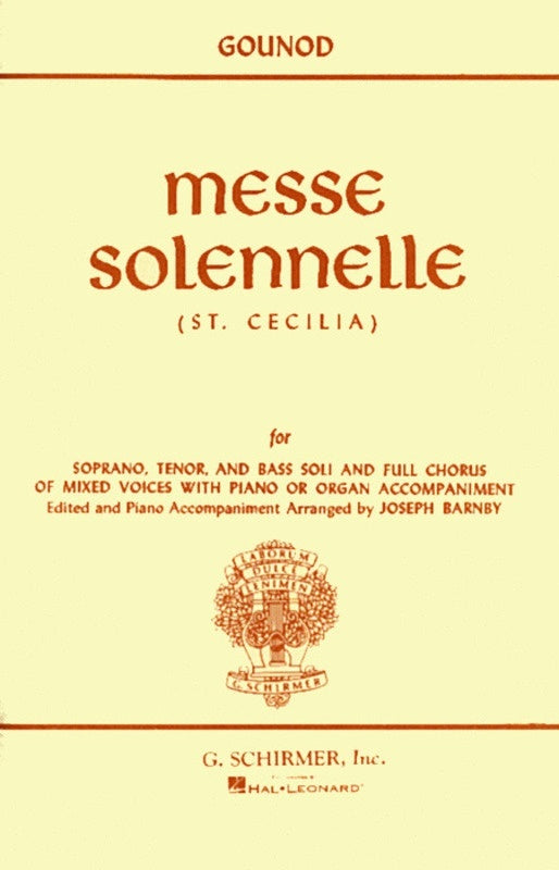 Schirmer - Gounod - Messe Solennelle (St. Cecilia) Vocal Score