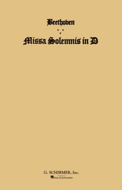 Schirmer - Beethoven - Missa Solemnis SATB Vocal Score — view 2