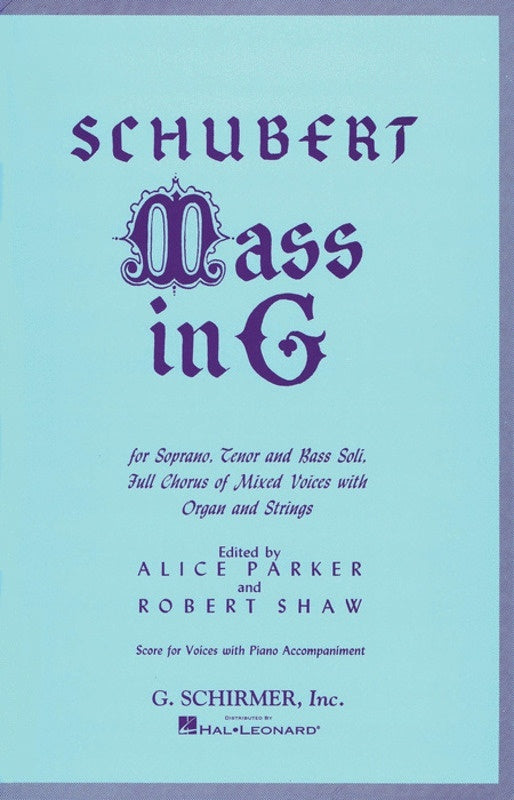 Schirmer - Schubert - Mass In G Vocal Score