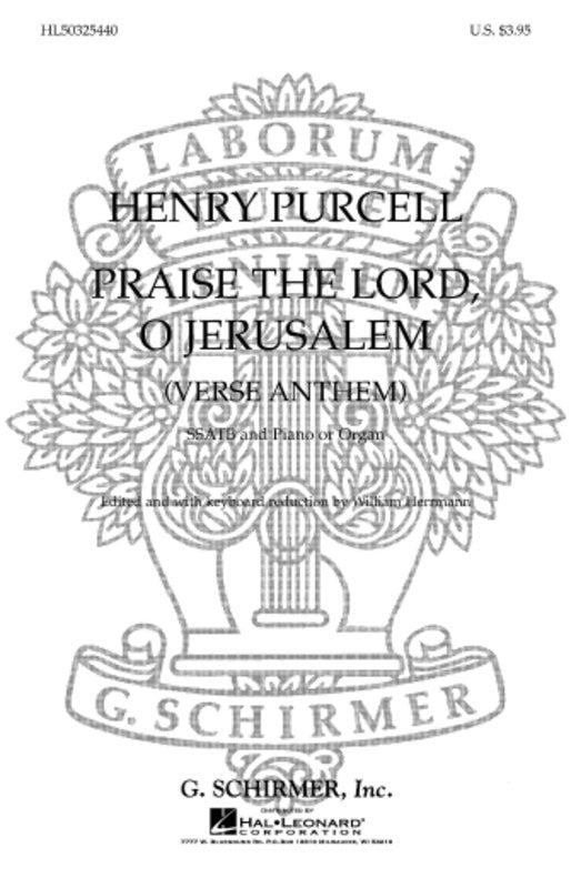 Schirmer - Purcell - Praise The Lord O Jerusalem SSATB Vocal Score