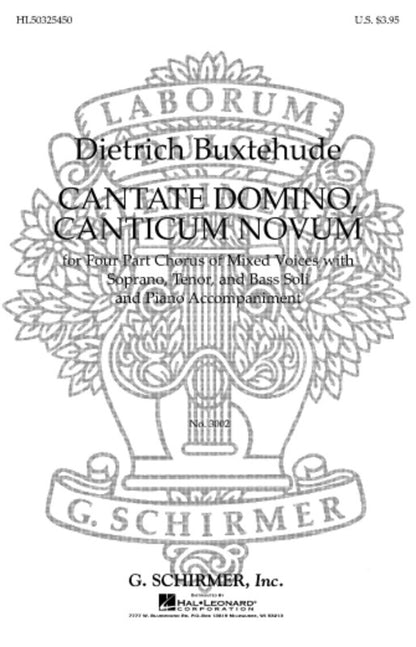 Schirmer - Buxtehude - Cantate Domino Cantate Novum Vocal Score