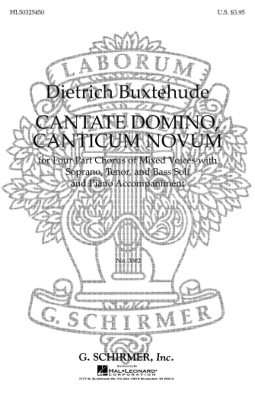 Schirmer - Buxtehude - Cantate Domino Cantate Novum Vocal Score
