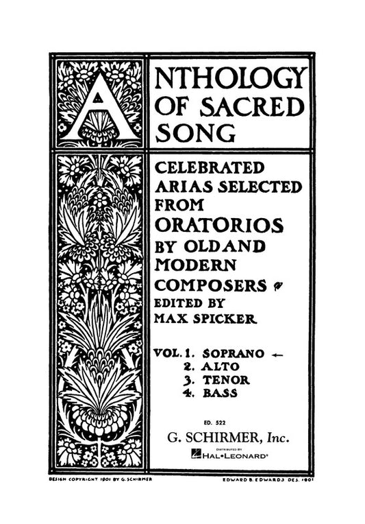 Schirmer - Anthology Of Sacred Songs Vol 1 Soprano