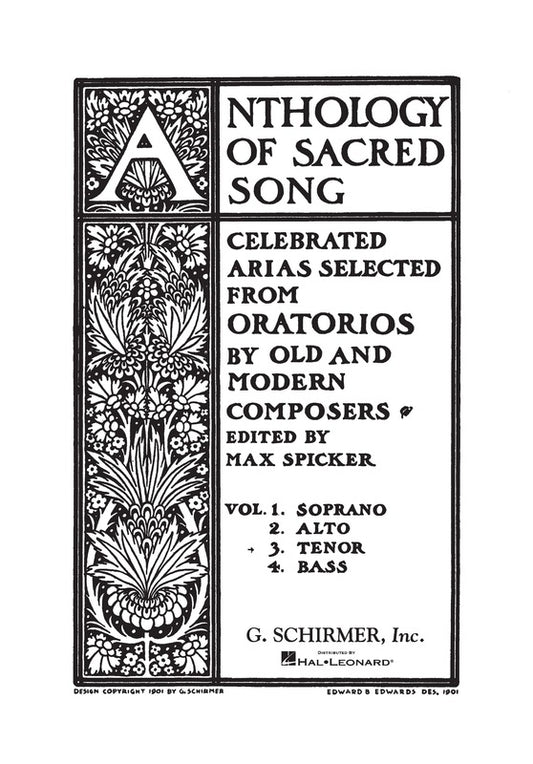 Schirmer - Anthology Of Sacred Songs Vol 3 Tenor