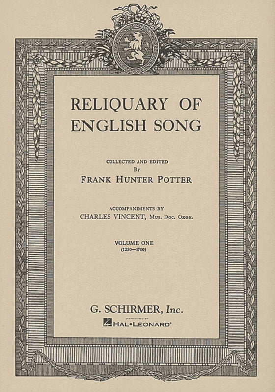 Schirmer - Reliquary Of English Songs Vol 1
