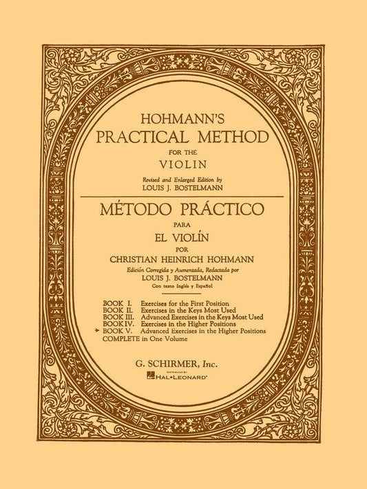 Hohmann Practical Method for Violin Book 5 - Spanish & English, 48 Pages, G. Schirmer