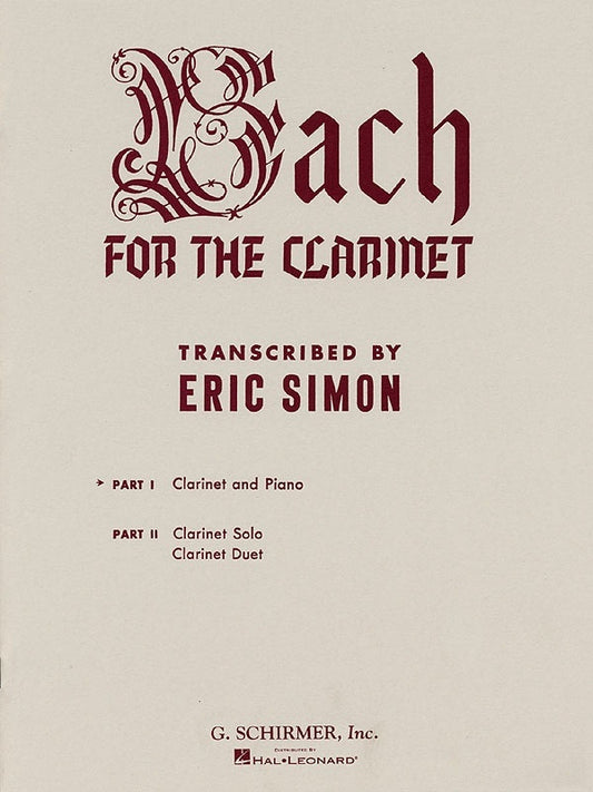 Bach For Clarinet Part 1