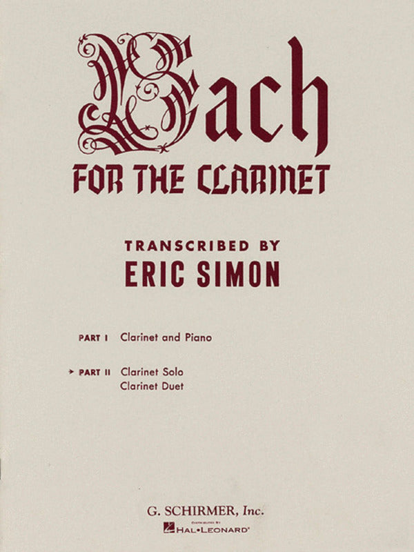 Bach For Clarinet Part 2