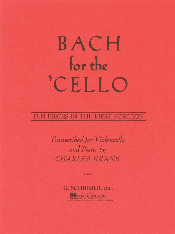 Bach For The Cello 10 Pieces In The 1st Postion (Softcover Book)