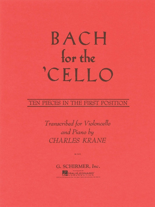 Bach For The Cello 10 Pieces In The 1st Postion (Softcover Book)