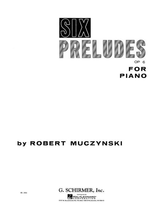 Muczynski - 6 Preludes Op 6 For Piano (Softcover Book)