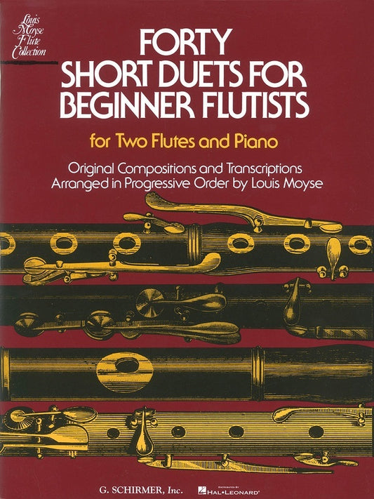 40 Short Duets For Beginner Flutists 2 Flutes/Piano (Softcover Book)