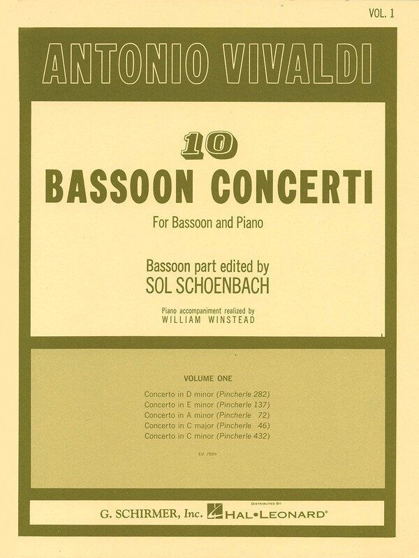 Vivaldi - 10 Bassoon Concerti Vol. 1 for Bassoon and Piano