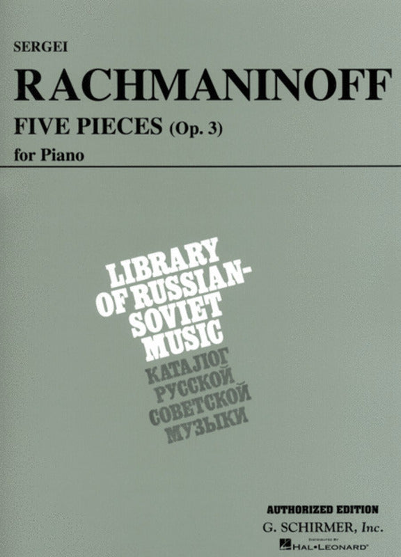 Rachmaninoff - 5 Pieces Op 3 For Piano (Softcover Book)