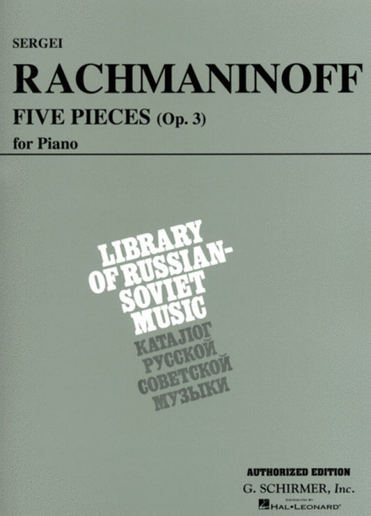 Rachmaninoff - 5 Pieces Op 3 For Piano (Softcover Book)
