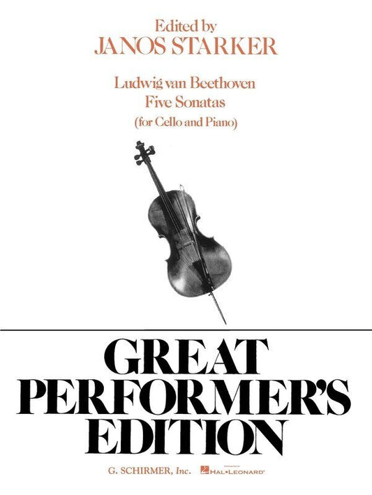 Beethoven - Five Sonatas for Cello and Piano, G. Schirmer Edition, 128 Pages