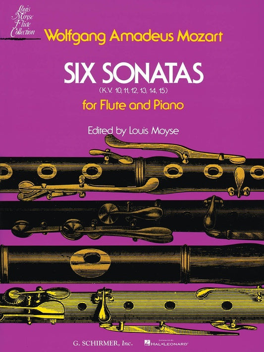 Mozart - 6 Sonatas K 10-15 Flute/Piano Ed Moyse (Softcover Book)