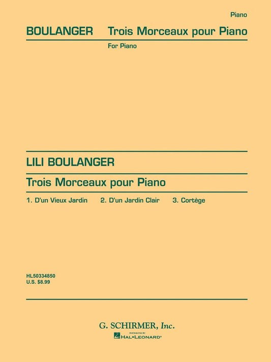 Boulanger - 3 Pieces For Piano (Softcover Book)