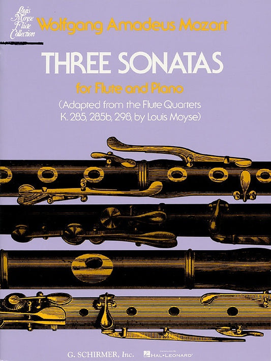 Mozart - 3 Sonatas K285 285B 298 Flute/Piano (Softcover Book)