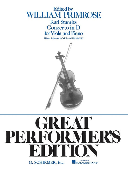 Stamitz - Concerto In D Op 1 Viola/Piano (Softcover Book)