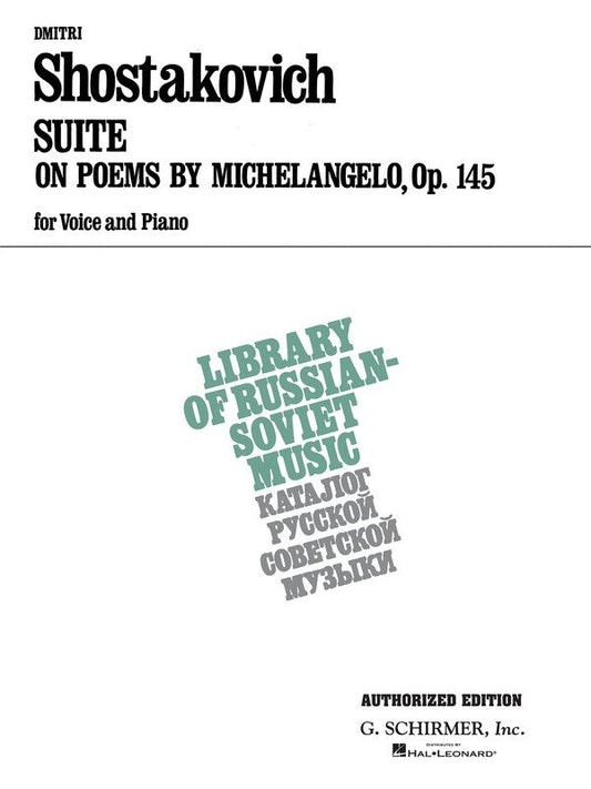 Schirmer - Shostakovich - Suite On Poems Michelangelo Voice/Piano